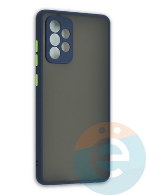 Накладка пластиковая с силиконовой окантовкой с защищенной камерой для Samsung Galaxy A72 синяя - фото 41924