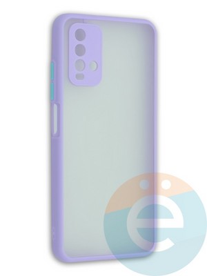 Накладка пластиковая с силиконовой окантовкой с защищенной камерой для Xiaomi Redmi 9T сиреневая - фото 41932