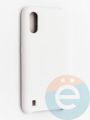 Накладка силиконовая Silicone Cover (без логотипа) для Samsung Galaxy A01 белая - фото 41967