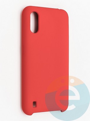 Накладка силиконовая Silicone Cover (без логотипа) для Samsung Galaxy A01 красная - фото 41970