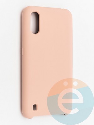 Накладка силиконовая Silicone Cover (без логотипа) для Samsung Galaxy A01 пудровая - фото 41971