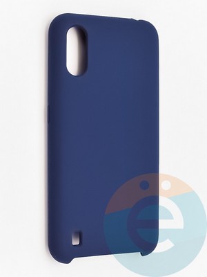 Накладка силиконовая Silicone Cover (без логотипа) для Samsung Galaxy A01 синяя - фото 41972