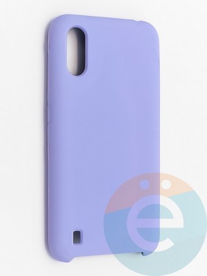 Накладка силиконовая Silicone Cover (без логотипа) для Samsung Galaxy A01 сиреневая - фото 41973