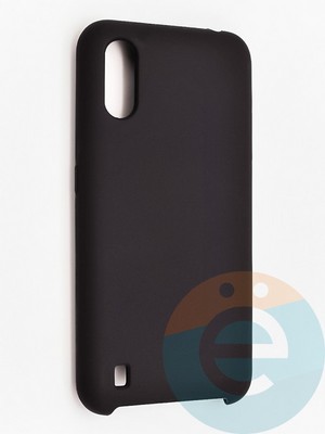 Накладка силиконовая Silicone Cover (без логотипа) для Samsung Galaxy A01 черная - фото 41974