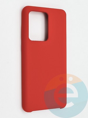 Накладка силиконовая Silicone Cover (без логотипа) для Samsung Galaxy S20 Ultra красная - фото 42058
