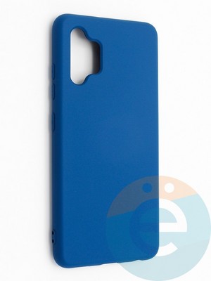 Накладка силиконовая Silicone Cover (без логотипа, с закрытым низом) для Samsung Galaxy A32 синяя - фото 42153