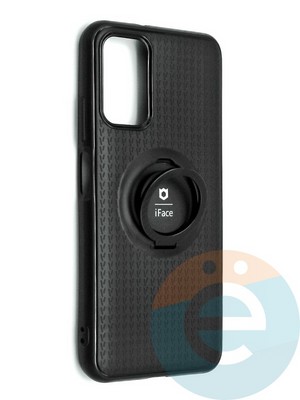 Накладка силиконовая iFace на Poco M3 с металлической пластиной с кольцом - фото 42196