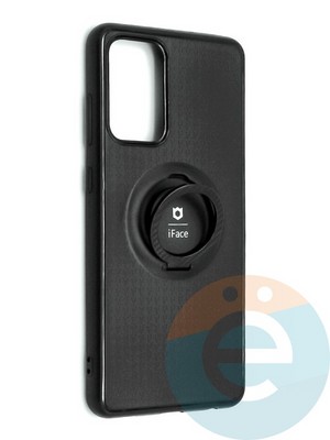 Накладка силиконовая iFace на Samsung Galaxy A72 с металлической пластиной с кольцом - фото 42204