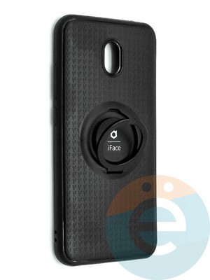Накладка силиконовая iFace на Xiaomi Redmi 8A с металлической пластиной с кольцом - фото 42207