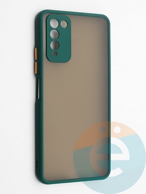 Накладка пластиковая с силиконовой окантовкой с защищенной камерой для Huawei Honor 10X Lite зеленая - фото 42234