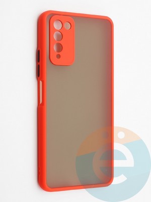 Накладка пластиковая с силиконовой окантовкой с защищенной камерой для Huawei Honor 10X Lite красная - фото 42235