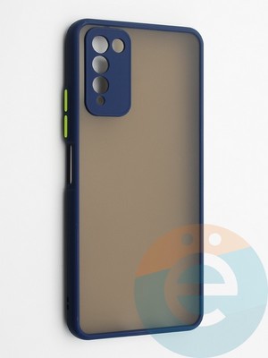 Накладка пластиковая с силиконовой окантовкой с защищенной камерой для Huawei Honor 10X Lite синяя - фото 42236