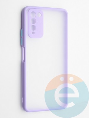 Накладка пластиковая с силиконовой окантовкой с защищенной камерой для Huawei Honor 10X Lite сиреневая - фото 42237