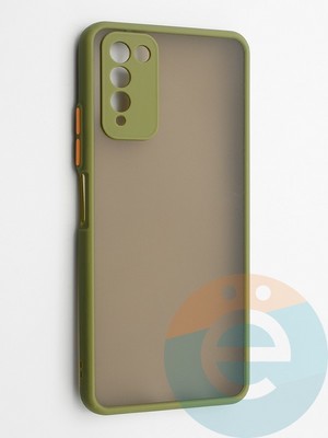 Накладка пластиковая с силиконовой окантовкой с защищенной камерой для Huawei Honor 10X Lite хаки - фото 42238