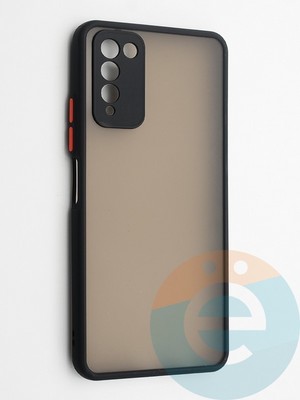 Накладка пластиковая с силиконовой окантовкой с защищенной камерой для Huawei Honor 10X Lite черная - фото 42239