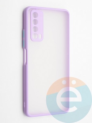 Накладка пластиковая с силиконовой окантовкой с защищенной камерой для Huawei P Smart 2021 сиреневая - фото 42243