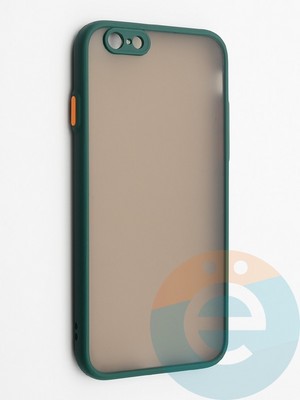 Накладка пластиковая с силиконовой окантовкой с защищенной камерой для iPhone 6/6S зеленая - фото 42264