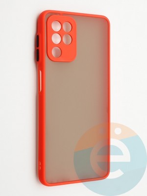 Накладка пластиковая с силиконовой окантовкой с защищенной камерой для Samsung Galaxy A22 4G красная - фото 42291