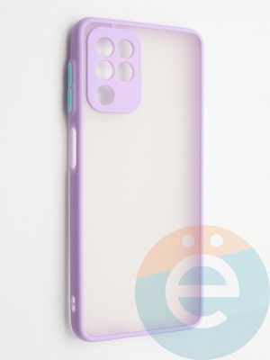 Накладка пластиковая с силиконовой окантовкой с защищенной камерой для Samsung Galaxy A22 4G сиреневая - фото 42293