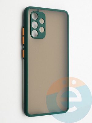 Накладка пластиковая с силиконовой окантовкой с защищенной камерой для Samsung Galaxy A32 зеленая - фото 42296