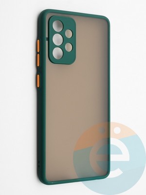 Накладка пластиковая с силиконовой окантовкой с защищенной камерой для Samsung Galaxy A52 зеленая - фото 42305
