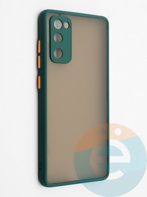 Накладка пластиковая с силиконовой окантовкой с защищенной камерой для Samsung Galaxy S20FE зеленая - фото 42311