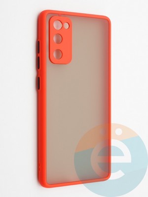 Накладка пластиковая с силиконовой окантовкой с защищенной камерой для Samsung Galaxy S20FE красная - фото 42312
