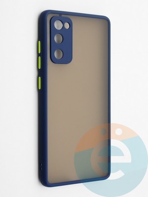 Накладка пластиковая с силиконовой окантовкой с защищенной камерой для Samsung Galaxy S20FE синяя - фото 42313