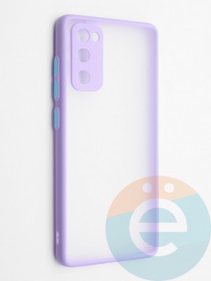 Накладка пластиковая с силиконовой окантовкой с защищенной камерой для Samsung Galaxy S20FE сиреневая - фото 42314