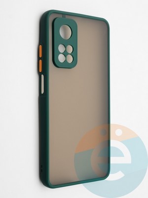 Накладка пластиковая с силиконовой окантовкой с защищенной камерой для Xiaomi Mi 10T зеленая - фото 42317