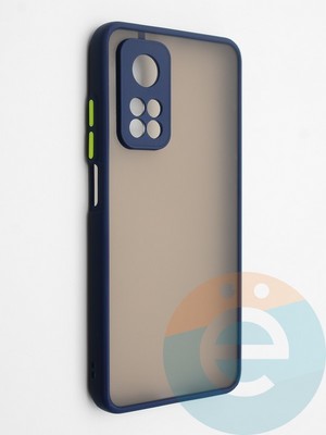 Накладка пластиковая с силиконовой окантовкой с защищенной камерой для Xiaomi Mi 10T синяя - фото 42319