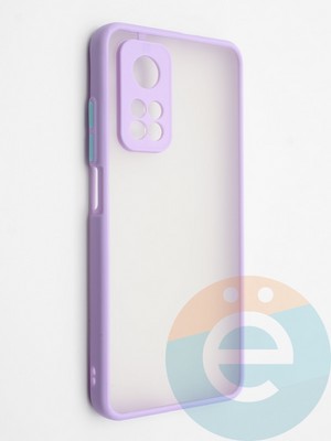 Накладка пластиковая с силиконовой окантовкой с защищенной камерой для Xiaomi Mi 10T сиреневая - фото 42320