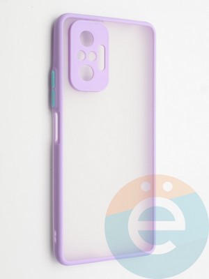 Накладка пластиковая с силиконовой окантовкой с защищенной камерой для Xiaomi Redmi Note 10 Pro 4G сиреневая - фото 42347