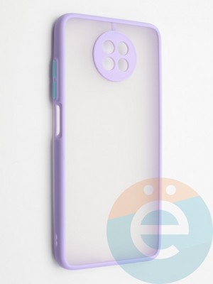 Накладка пластиковая с силиконовой окантовкой с защищенной камерой для Xiaomi Redmi Note 9T сиреневая - фото 42354