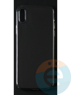Накладка силиконовая ультратонкая на Apple iPhone X тёмно-прозрачная - фото 42954