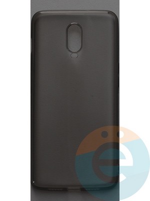 Накладка силиконовая ультратонкая на One Plus 6T тёмно-прозрачная - фото 44424
