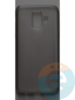 Накладка силиконовая ультратонкая на Samsung Galaxy A6 (2018) SM-A600 тёмно-прозрачная - фото 44426