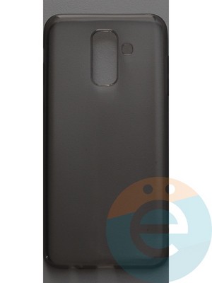 Накладка силиконовая ультратонкая на Samsung Galaxy A6 Plus (2018) SM-A605 тёмно-прозрачная - фото 44427