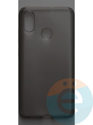 Накладка силиконовая ультратонкая на Xiaomi Mi 8 тёмно-прозрачная - фото 44432