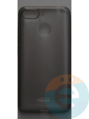 Накладка силиконовая ультратонкая на Xiaomi Redmi 6 тёмно-прозрачная - фото 44435