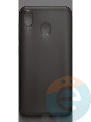 Накладка силиконовая ультратонкая на Samsung Galaxy A30 (2019) тёмно-прозрачная - фото 44503
