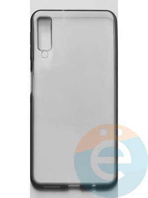 Накладка силиконовая ультратонкая на Samsung Galaxy A7 (2018) SM-A750 тёмно-прозрачная - фото 44950