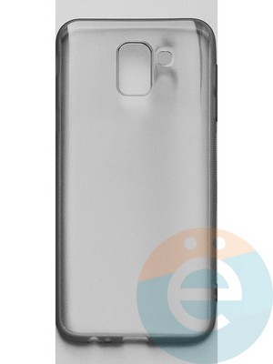 Накладка силиконовая ультратонкая на Samsung Galaxy J6 SM-J600 (2018) тёмно-прозрачная - фото 44961