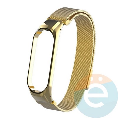 Металлический ремешок Y`Case для Xiaomi Mi band 5/6 золотистый - фото 45145