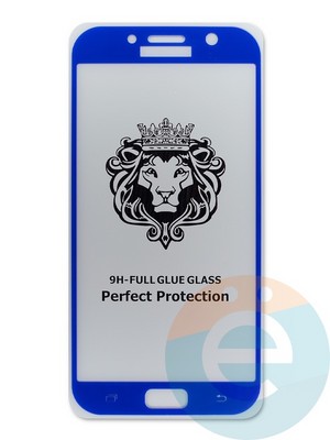 Защитное стекло 9D с полной проклейкой на Samsung Galaxy A7 2017 синее - фото 45039