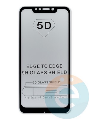 Защитное стекло 9D с полной проклейкой на Poco F1 черное - фото 45060