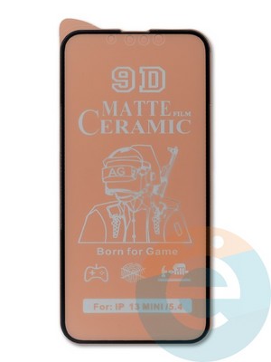 Защитное стекло Ceramics Matte (в упаковке) для Apple iPhone 13 Mini черное - фото 45106