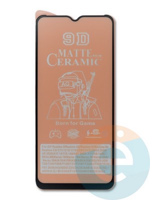 Защитное стекло Ceramics Matte (без упаковки) для Samsung Galaxy A02S черное - фото 45471