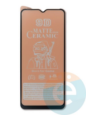 Защитное стекло Ceramics Matte (в упаковке) для Samsung Galaxy A12/M12/F12/F02S/M02/A02 черное - фото 45119