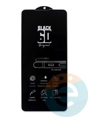 Защитное стекло 6D с полной проклейкой на Samsung Galaxy A21s черное - фото 45249